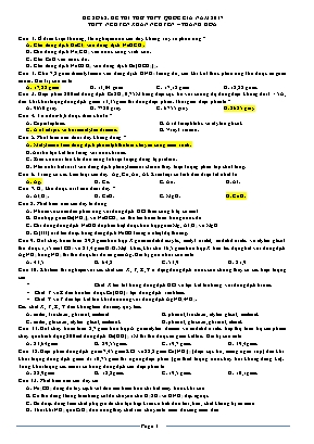 Đề thi thử THPT Quốc gia môn Hóa học năm 2017 - Trường THPT Nguyễn Xuân Nguyên (Có đáp án)